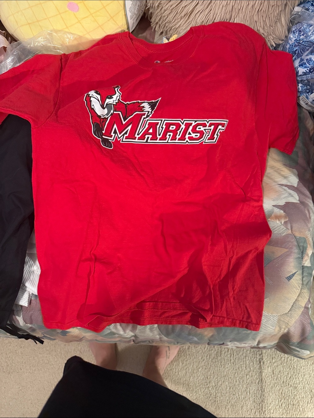 Champion Red Authentic Crew Neck Tee